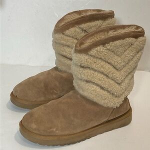 UGG Women’s Tania Chevron Chestnut Suede Boots 1012393 Sz 8